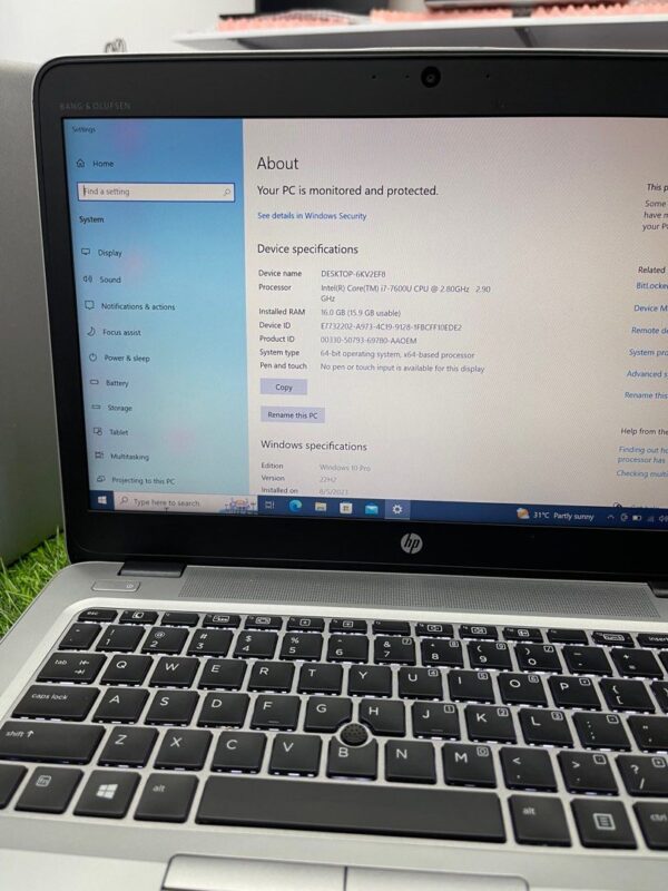 Refurbished -HP Elitebook 840 G4 14 inch ultrabook intel core i7-7th Gen 16GB RAM 256GB SSD Windows 10 OS - Image 5