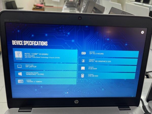 Refurbished -HP Elitebook 840 G3 14inch screen intel core i5-6th Gen Processor 8GB 256GB SSD Windows 10 OS - Image 3