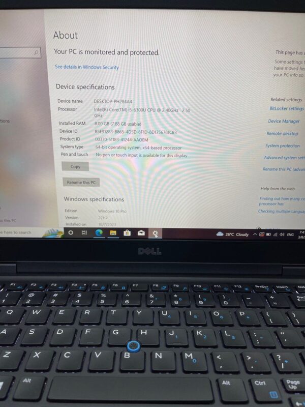 Refurbished -Dell latitude 5480 14 inch Ultrabook i5-6th Gen Processor 8GB RAM / 256Gb SSD Windows 10 OS - Image 4