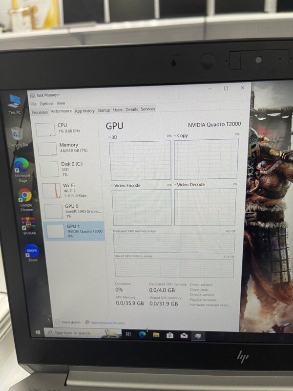 Refurbished -HP Zbook 15 G6 Mobile workstations Intel core i9-9th Gen 64GB RAM 1TB SSD 4Gb Nvidia graphics - Image 7