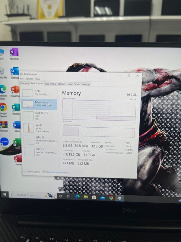 Refurbished -Gaming / Auto CAD / Video Editing - Dell Precision 5520 15.6inch FHD Screen intel core i7 Processor 16GB/32GB RAM 256GB/512GB SSD Windows 11 OS - Image 8