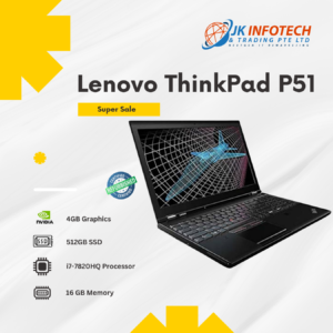 Refurbished -Lenovo ThinkPad P51 workstation 15.6 inch Intel core i7-7820HQ 16GB RAM 512GB SSD 4GB Nvidia Graphics Windows 10 Pro