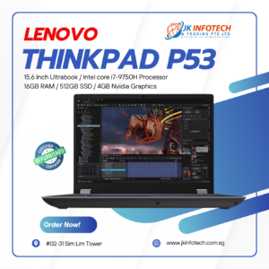 Refurbished -Lenovo ThinkPad P53 workstation 15.6 inch Intel core i7-9750H 16GB RAM 512GB SSD 4GB Nvidia Graphics Windows 10 Pro